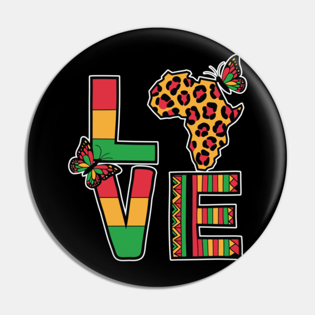 Love - Black History, Africa, Afrocentric Pin by UrbanLifeApparel