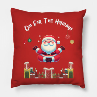 Festive Santa Om For The Holidays Pillow