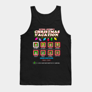 Christmas Vacation Retro 8 Bit Pixel 80s Style Video Game Tank Top