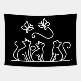 Cats & Butterflies Tapestry