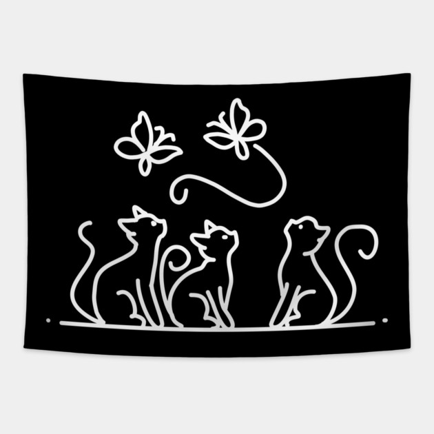 Cats & Butterflies Tapestry by H. R. Sinclair