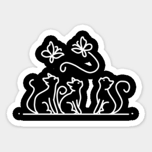Cats & Butterflies Sticker