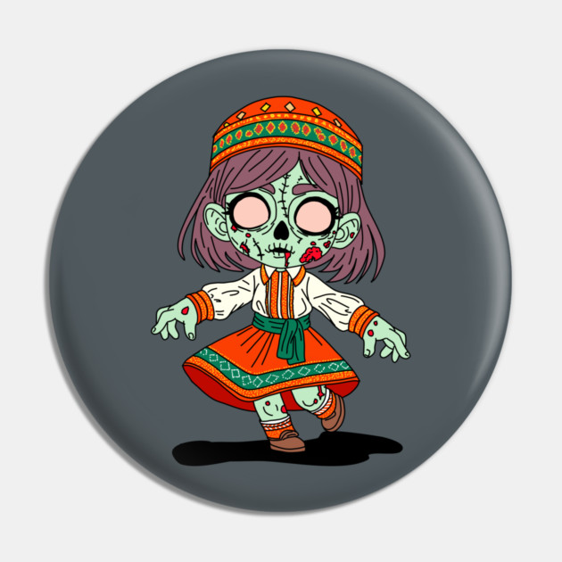 Cute Armenian Zombie Pin by H. R. Sinclair