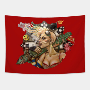 Tank Girl Nouveau Tapestry
