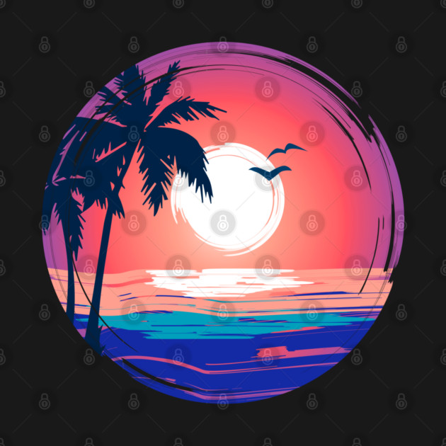Beach Sunset Coconut Tree by Urbanprint