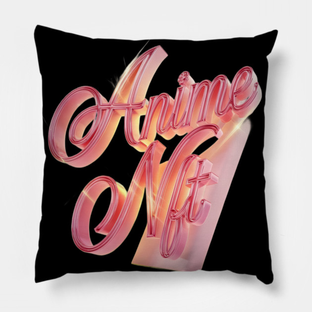 Style Anime NFT Aesthetic Pink Colors Pillow by animegirlnft