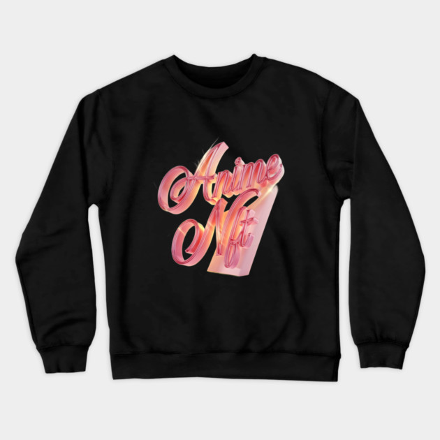 Style Anime NFT Aesthetic Pink Colors Crewneck Sweatshirt by animegirlnft