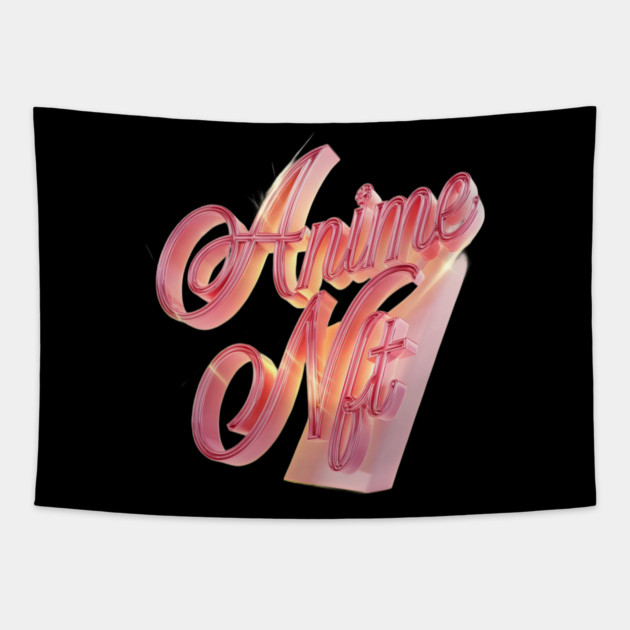 Style Anime NFT Aesthetic Pink Colors Tapestry by animegirlnft