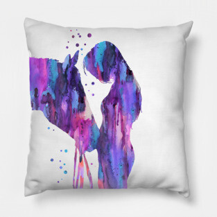Girl with horse Pillow