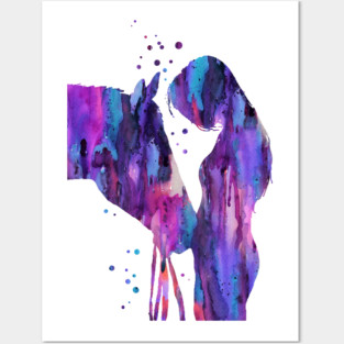 Girl with horse Posters and Art