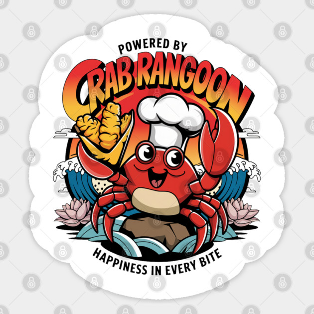 Crab Rangoon Lovers Ultimate Design, Fun, Foodie Fashion for Asian Cuisine Fans Sticker by Pixel Threads 