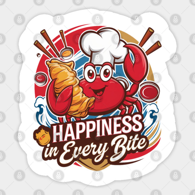 Crab Rangoon Lovers Ultimate Design, Fun, Foodie Fashion for Asian Cuisine Fans Sticker by Pixel Threads 