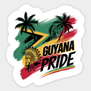 Explore Guyana Inspired: Unique Designs Showcasing Guyanese Pride and Culture Sticker