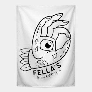 Fella's Tattoo & Gift Shop logo Tapestry