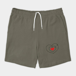 Two Sizes Too Small Grinch Christmas Heart Shorts