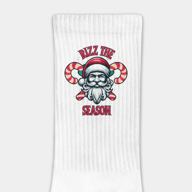 Rizz The Season, Merry Rizzmas, Funny Santa Claus face for Christmas by Creatifly Graphic Tees