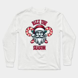 Rizz The Season, Merry Rizzmas, Funny Santa Claus face for Christmas Long Sleeve T-Shirt