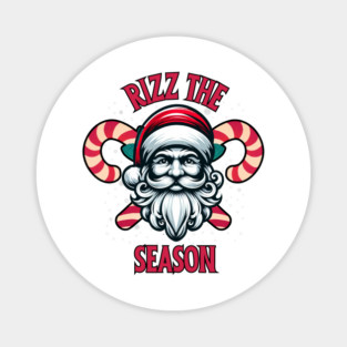 Rizz The Season, Merry Rizzmas, Funny Santa Claus face for Christmas Magnet