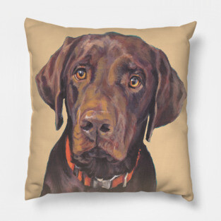 Labrador Retriever Fine Art Painting Pillow