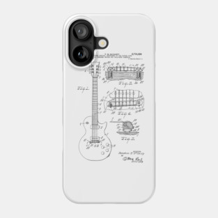 Electric Guitar 1955 Patent Black Phone Case