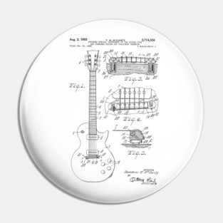 Electric Guitar 1955 Patent Black Pin
