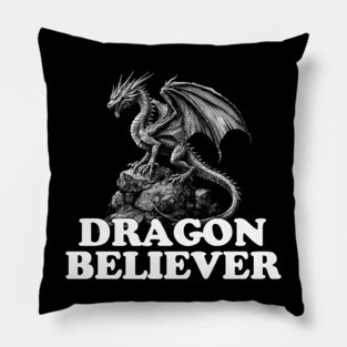 Dragon Believer Funny Joe Rogan Meme Pillow