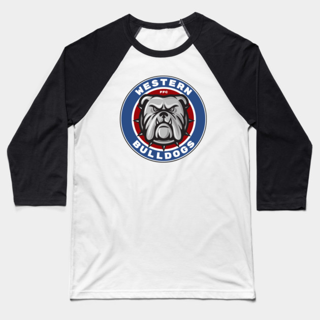 Western Bulldogs Footscray Fan Art Baseball T-Shirt by Timeless Chaos