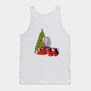 Classic Christmas Tree and Cute Animals Tank Top
