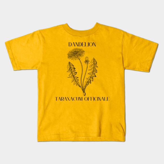 Dandelion (black and white) Kids T-Shirt by Four Season Foraging