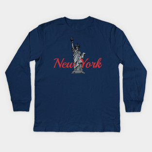 New York Statue of Libery Kids Long Sleeve T-Shirt