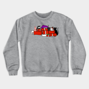 Classic Christmas Cute Animals and Boxes Crewneck Sweatshirt