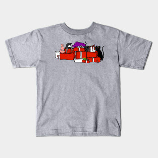 Classic Christmas Cute Animals and Boxes Kids T-Shirt
