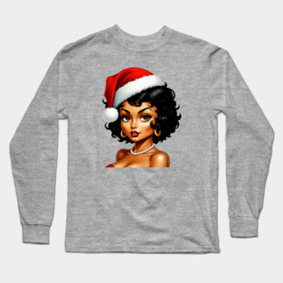 Santa Babe, Black Girl Santa Long Sleeve T-Shirt