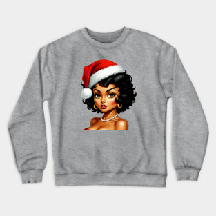 Santa Babe, Black Girl Santa Crewneck Sweatshirt
