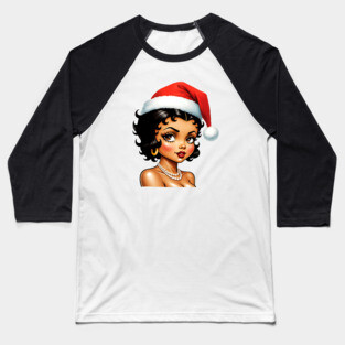 Santa Babe, Black Girl Santa 2 Baseball T-Shirt