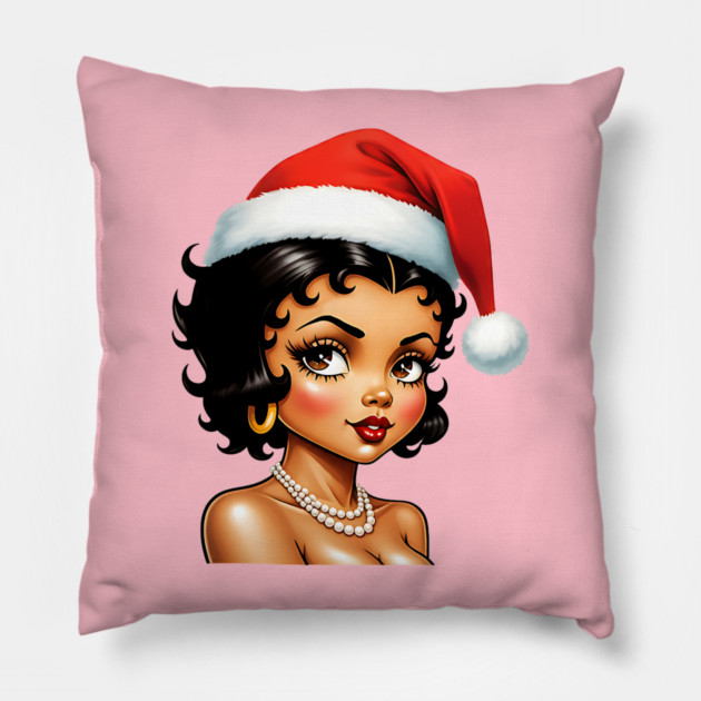 Santa Babe, Black Girl Santa 2 Pillow by UrbanLifeApparel