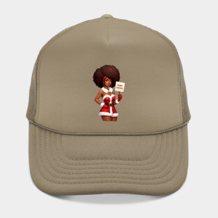 Afro Santa Babe, Black Woman Santa Hat