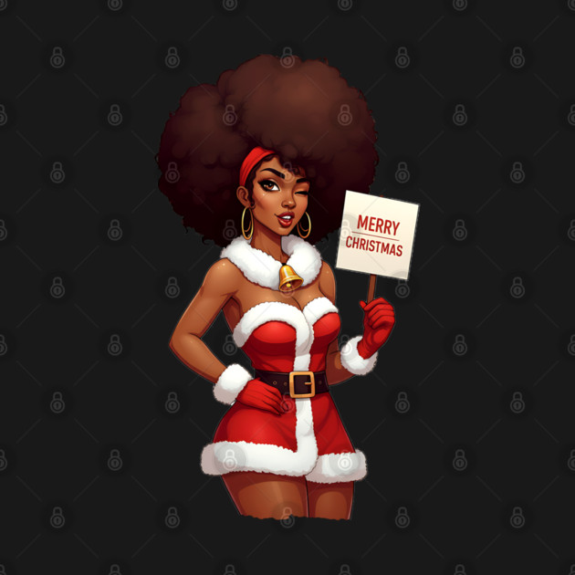 Afro Santa Babe, Black Woman Santa by UrbanLifeApparel