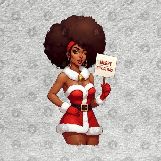 Afro Santa Babe, Black Woman Santa by UrbanLifeApparel