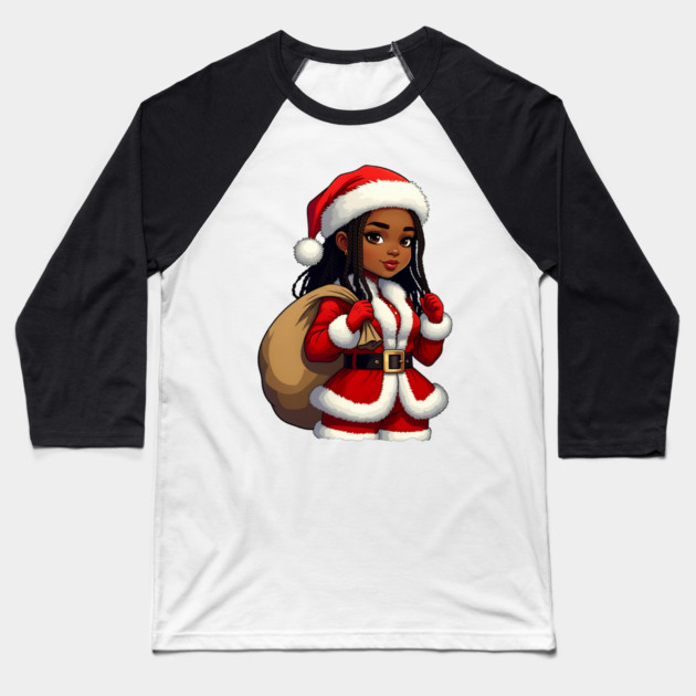 Cute Santa Babe Baseball T-Shirt by UrbanLifeApparel