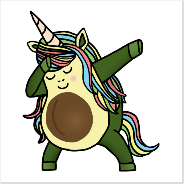 Avocado Cute Unicorn Funny Birthday or Xmas gift Wall Art by logiamerch