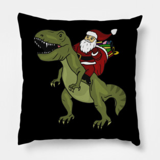 Dinosaur Christmas Gift Xmas T Rex Santa Funny Pillow