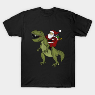 Dinosaur Christmas Gift Xmas T Rex Santa Funny T-Shirt