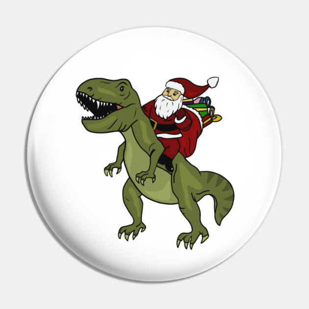 Dinosaur Christmas Gift Xmas T Rex Santa Funny Pin by logiamerch