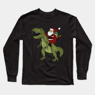 Dinosaur Christmas Gift Xmas T Rex Santa Funny Long Sleeve T-Shirt