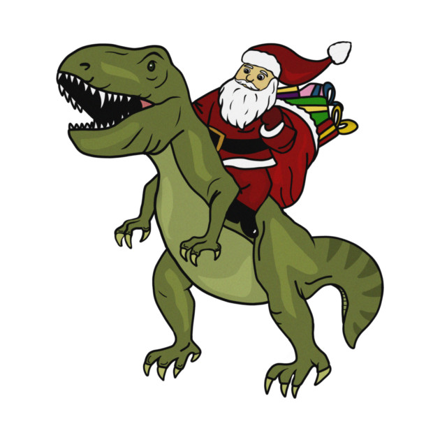 Dinosaur Christmas Gift Xmas T Rex Santa Funny by logiamerch