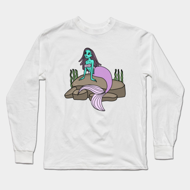 Girls mermaid, Birthday Girl Ocean Long Sleeve T-Shirt by logiamerch