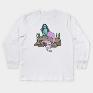 Girls mermaid, Birthday Girl Ocean Kids Long Sleeve T-Shirt