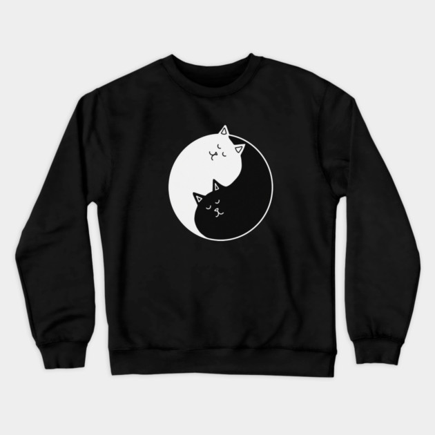 Yin Yang Cats, Cute Cats, Kitten Cat Lover Crewneck Sweatshirt by logiamerch