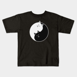 Yin Yang Cats, Cute Cats, Kitten Cat Lover Kids T-Shirt
